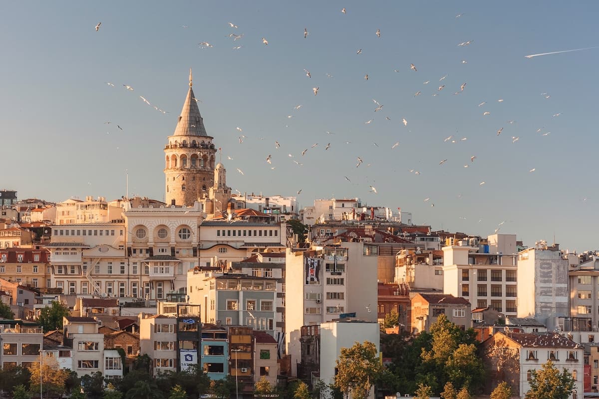Aerial view of Istanbul at dusk
